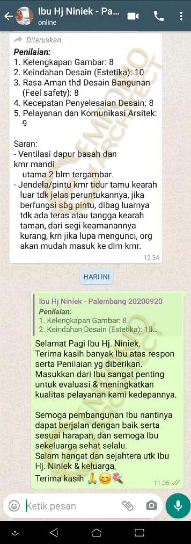Testimonial Desain Rumah Modern 2 Lantai Ibu Hj. Niniek