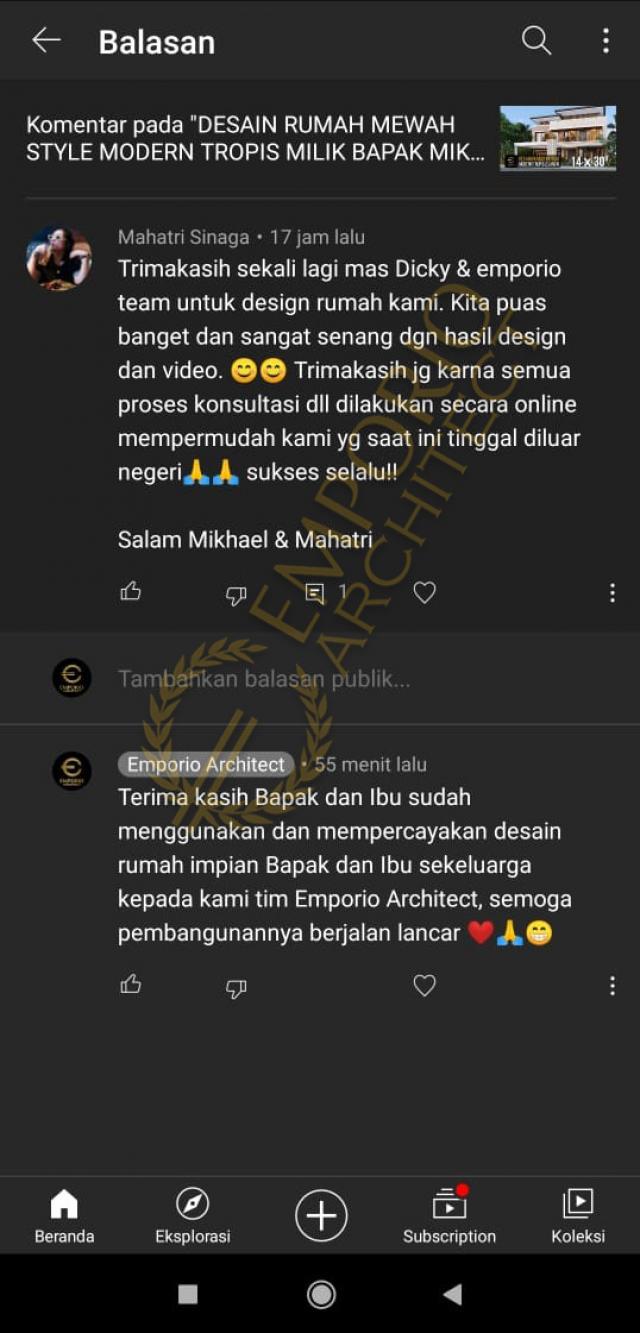 Testimonial Desain Rumah Modern 2 Lantai Bapak Mikhael Tri Sutrisno