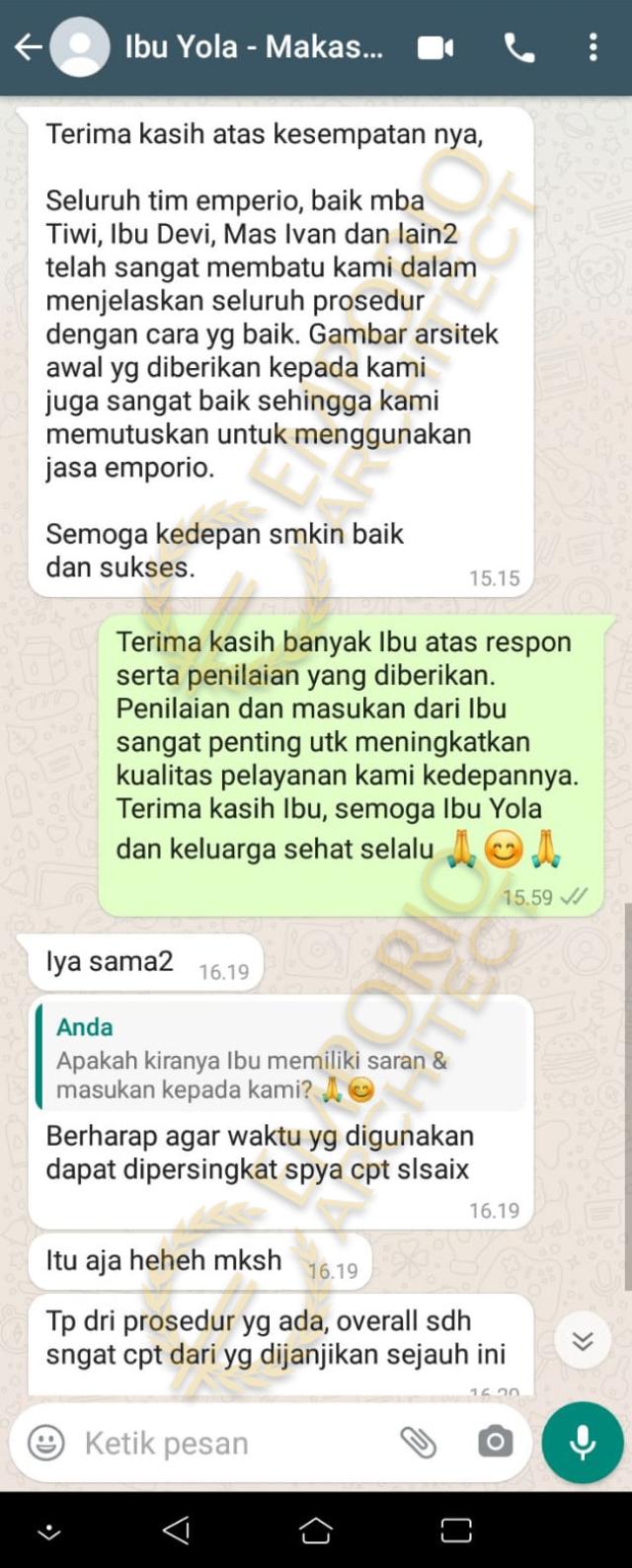 Testimonial Desain Rumah Modern 2.5 Lantai Ibu Youla