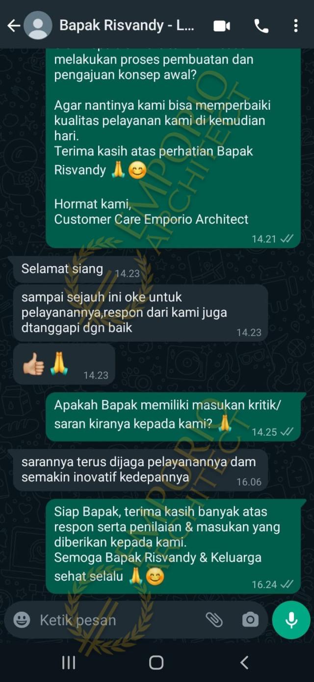 Testimonial Desain Rumah Modern 2.5 Lantai Bapak RVD 2064