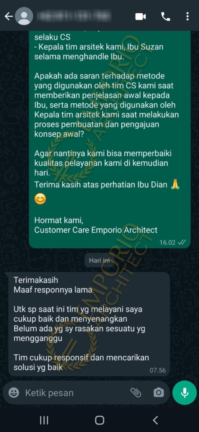 Testimonial Desain Rumah Modern 3 Lantai Ibu DNA 2045
