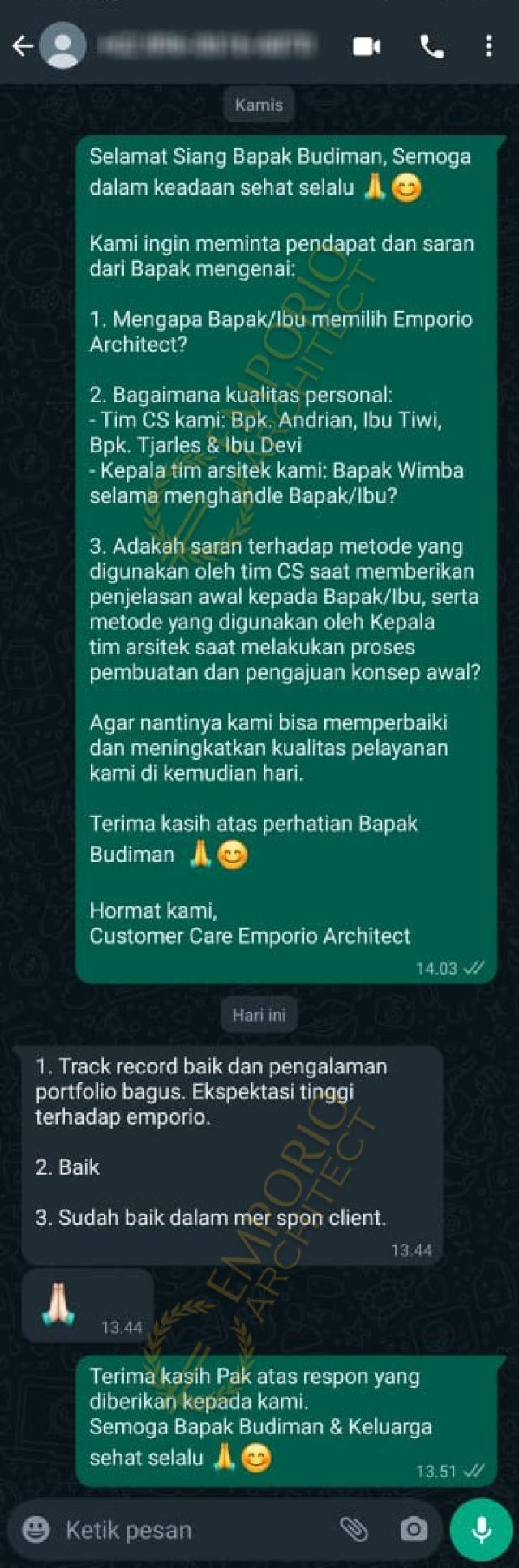 Testimonial Desain Rumah Modern 4 Lantai Bapak BDM 1634