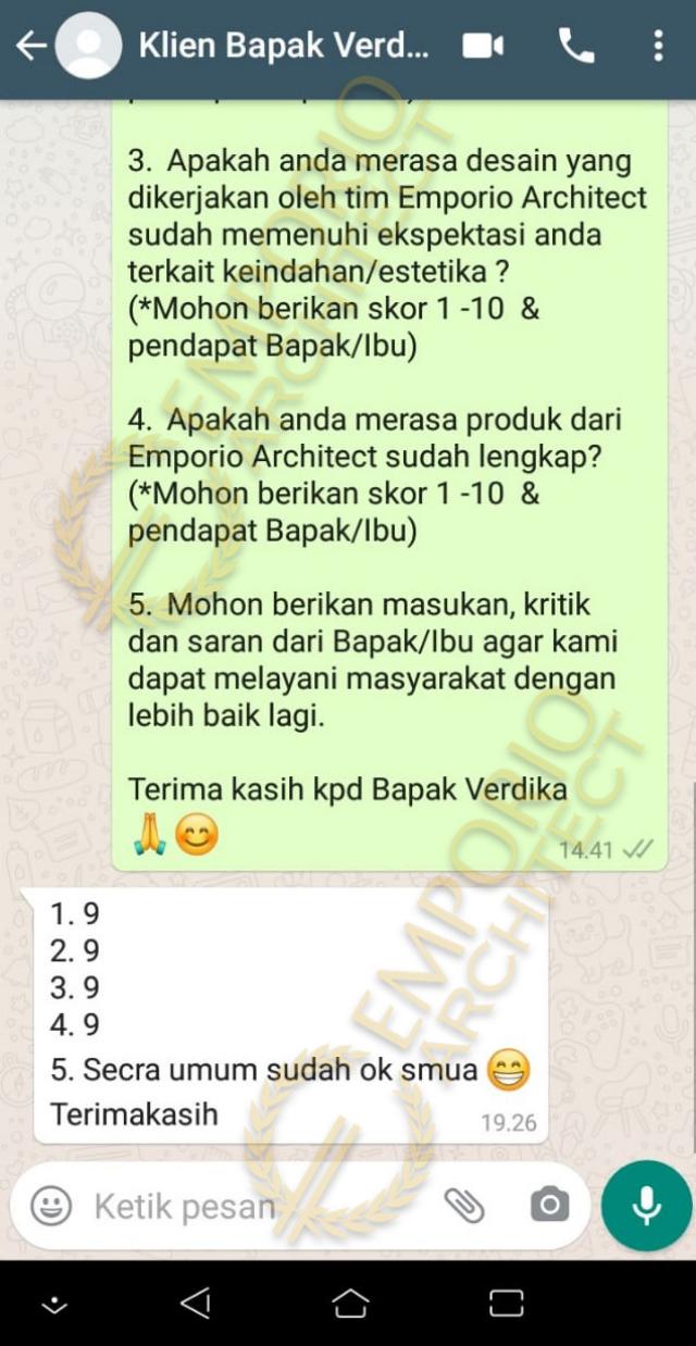 Testimonial Desain Rumah Modern 3.5 Lantai Bapak V