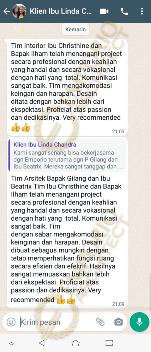 Testimonial Desain Rumah Modern 4 Lantai Ibu LND 