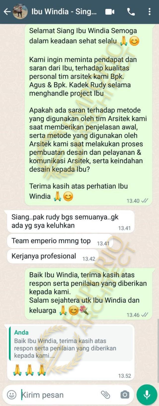 Testimonial Desain Rumah Villa Bali 2 Lantai Ibu Windia