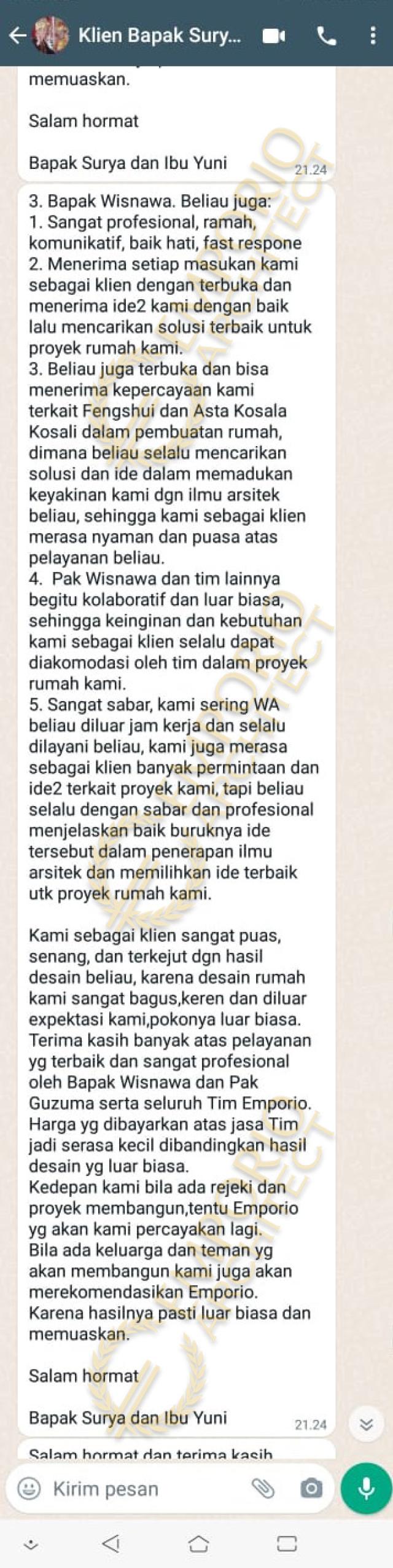 Testimonial Desain Rumah Villa Bali 2.5 Lantai Ibu dr. Yuni dan Bapak dr. Surya