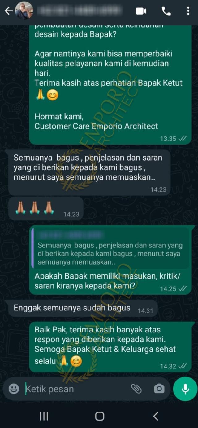 Testimonial Desain Rumah Villa Bali Modern 2 Lantai Bapak KTS  1502