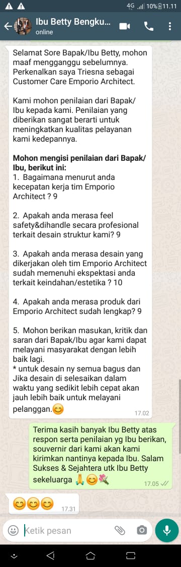 Testimonial Desain Rumah Classic 2 Lantai Ibu Betty