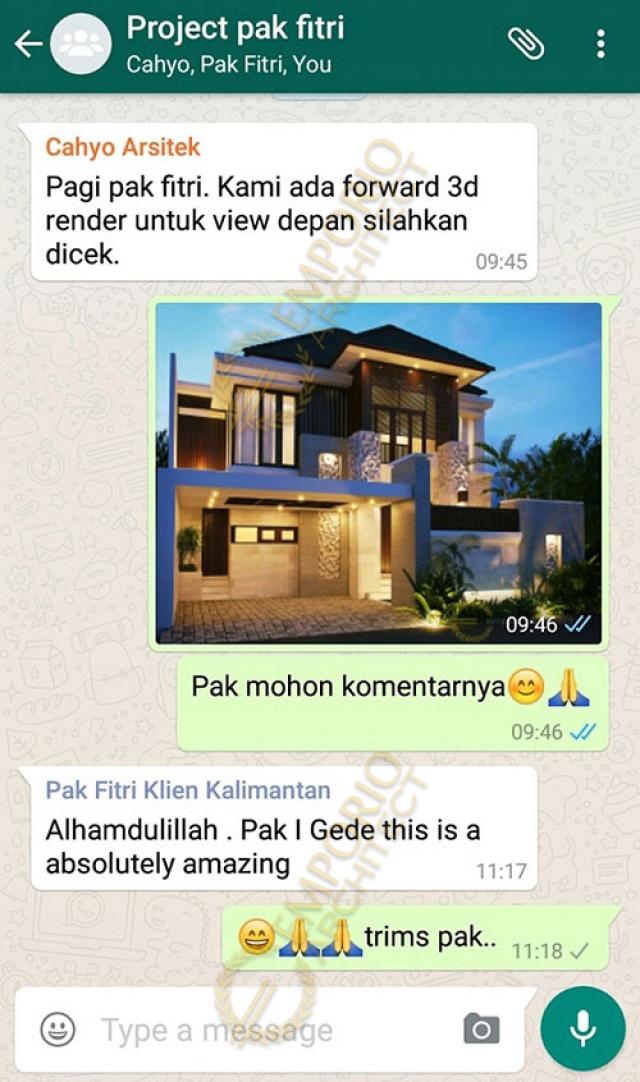 Testimonial Mr. Fitri Hendarto Villa Bali House 2 Floors Design - Bontang, Kalimantan Timur