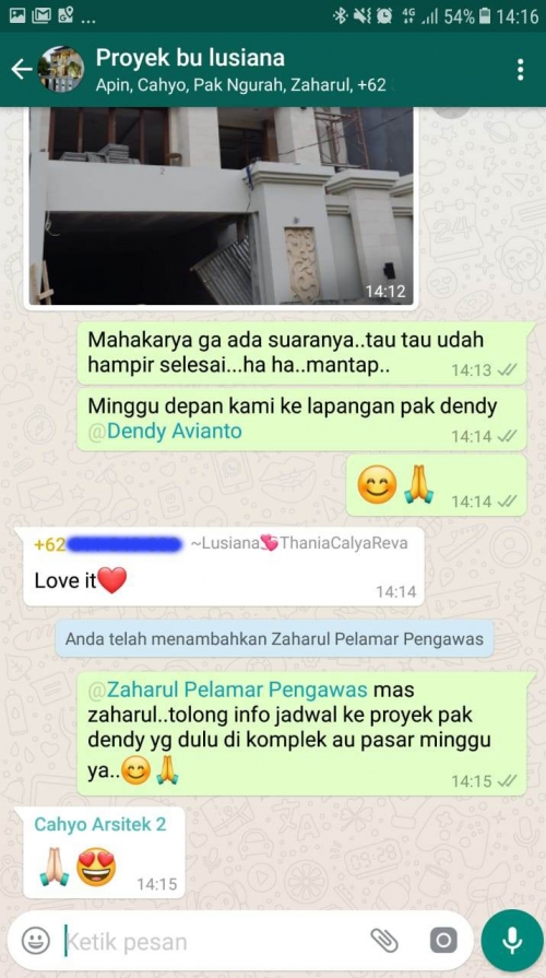 Testimonial Mrs. Lusiana Villa Bali House 3 Floors Design - Jakarta