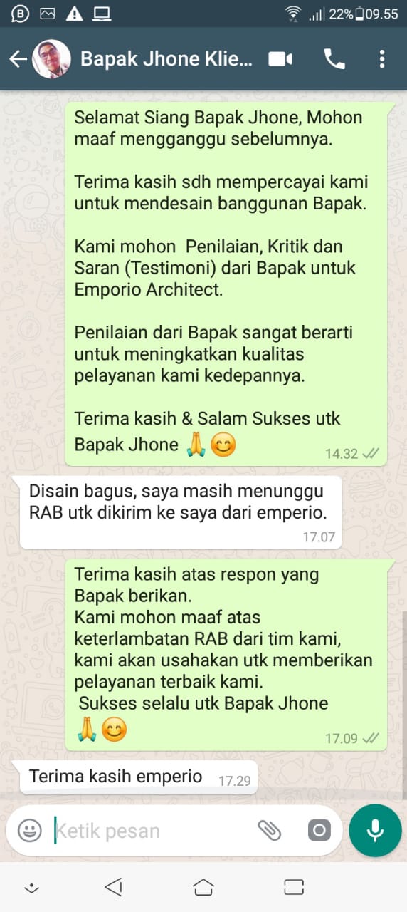 Testimonial Desain Rumah Villa Bali 3 Lantai Bapak Jhone
