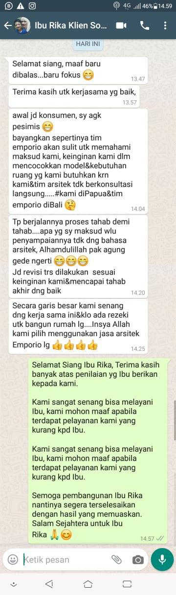 Testimonial Desain Rumah Villa Bali 2 Lantai Ibu Rika