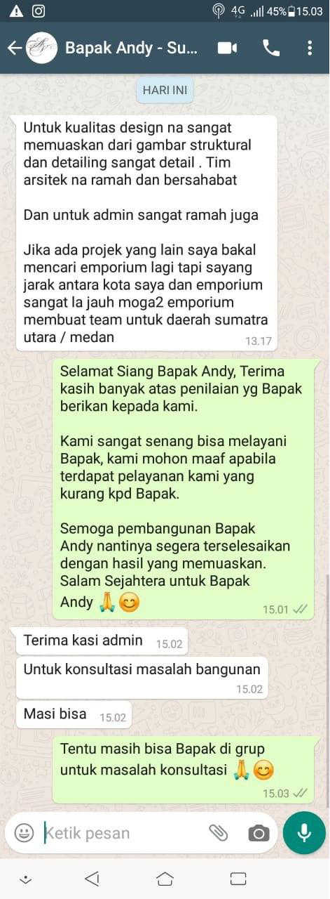 Testimonial Desain Rumah Modern 2 Lantai Bapak Andy