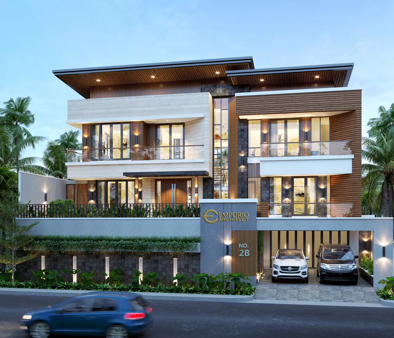 Desain Rumah Modern 2.5 Lantai Ibu Fenny di Manado