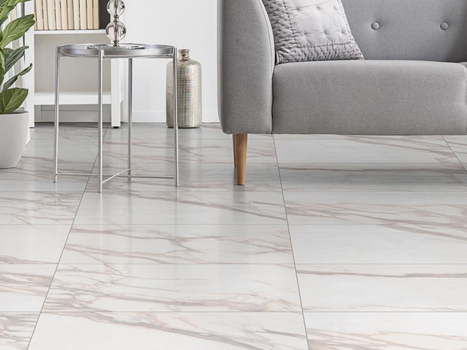 Ceramic floor tile with motifs as an alternative for marble and granite tile