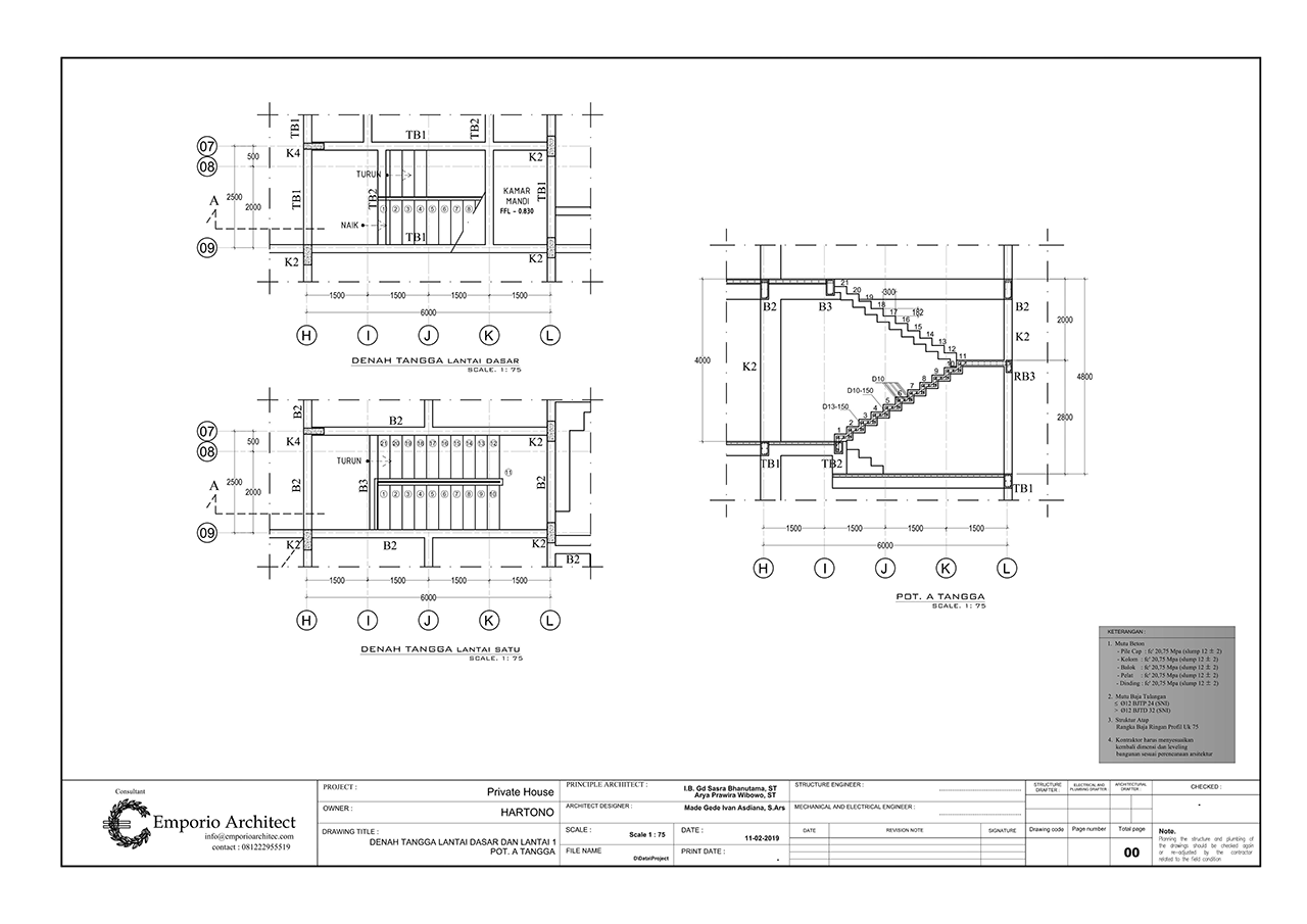 stairs plan of each floor