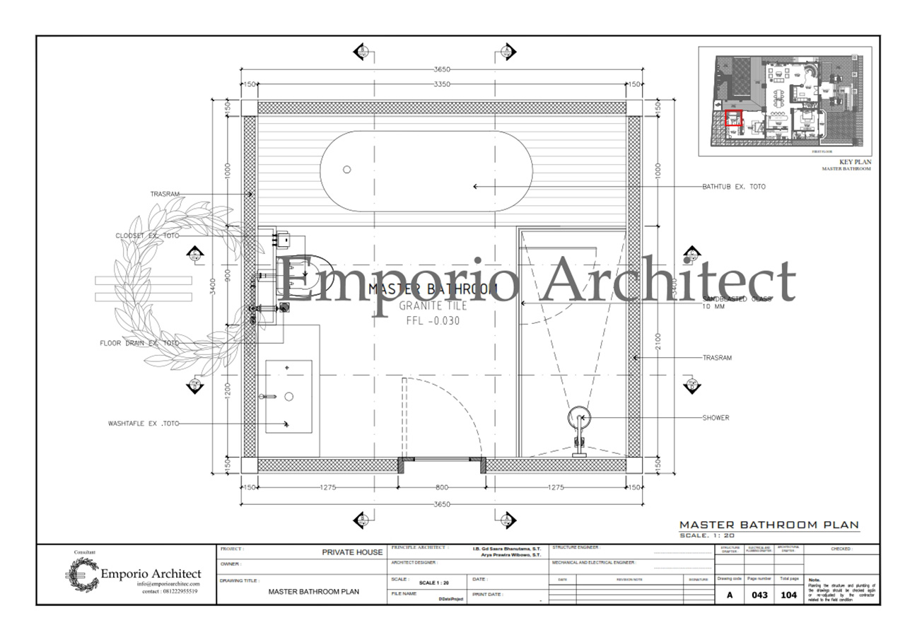 Denah Kamar Mandi Utama
