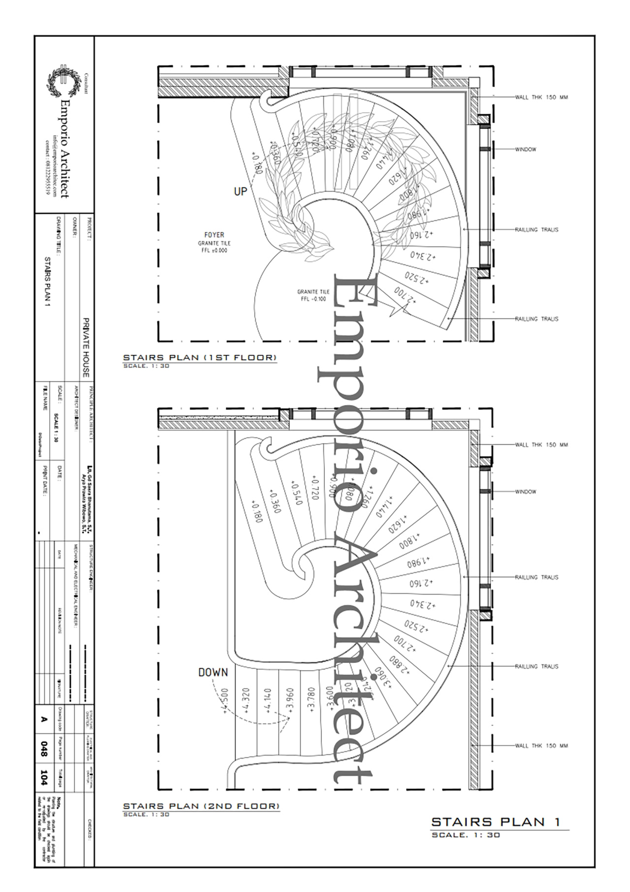 Denah Tangga Tiap Lantai