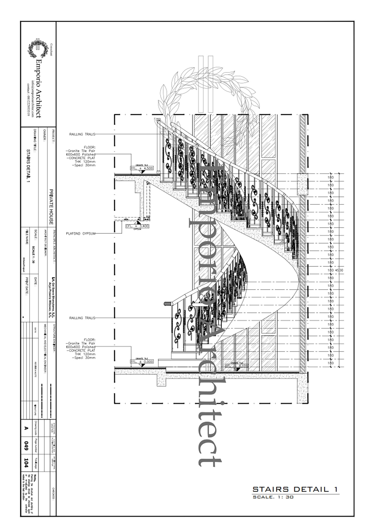 Detail Tangga Tiap Lantai