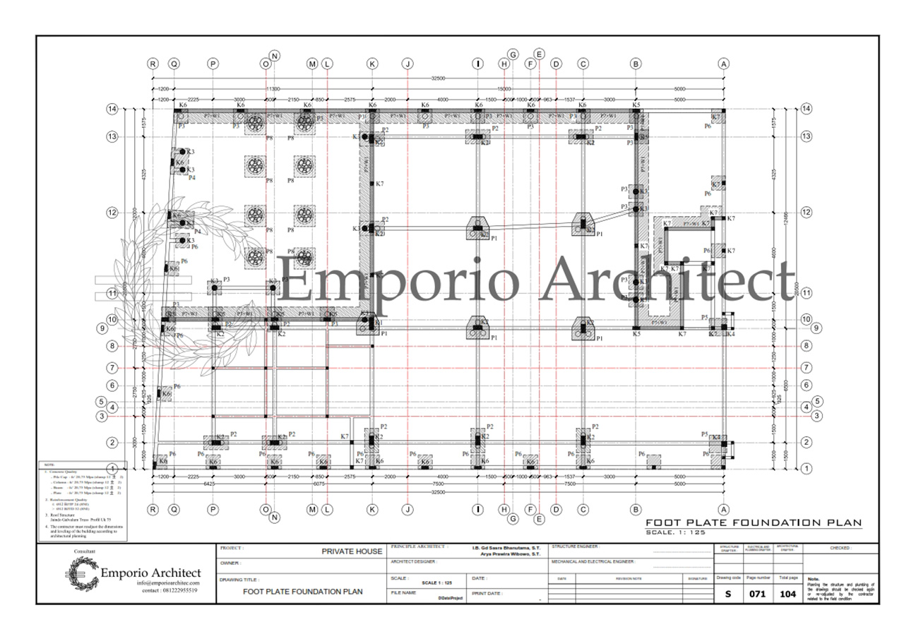 Denah Pondasi Telapak / Borepile