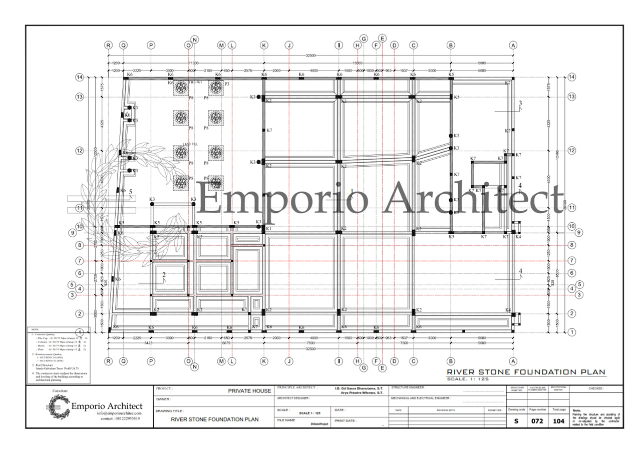 Denah Pondasi Batu Kali