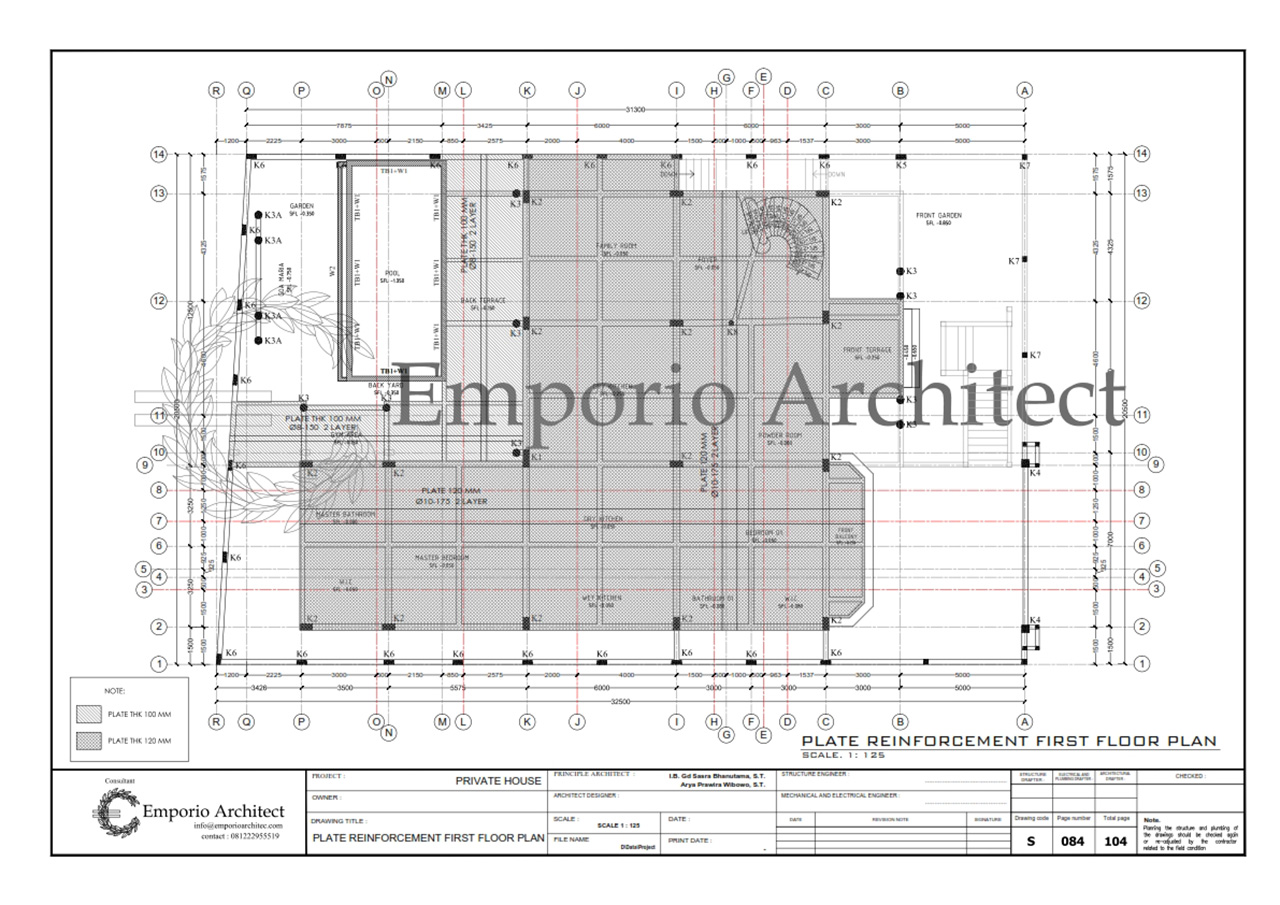 Denah Pembesian Pelat Lantai