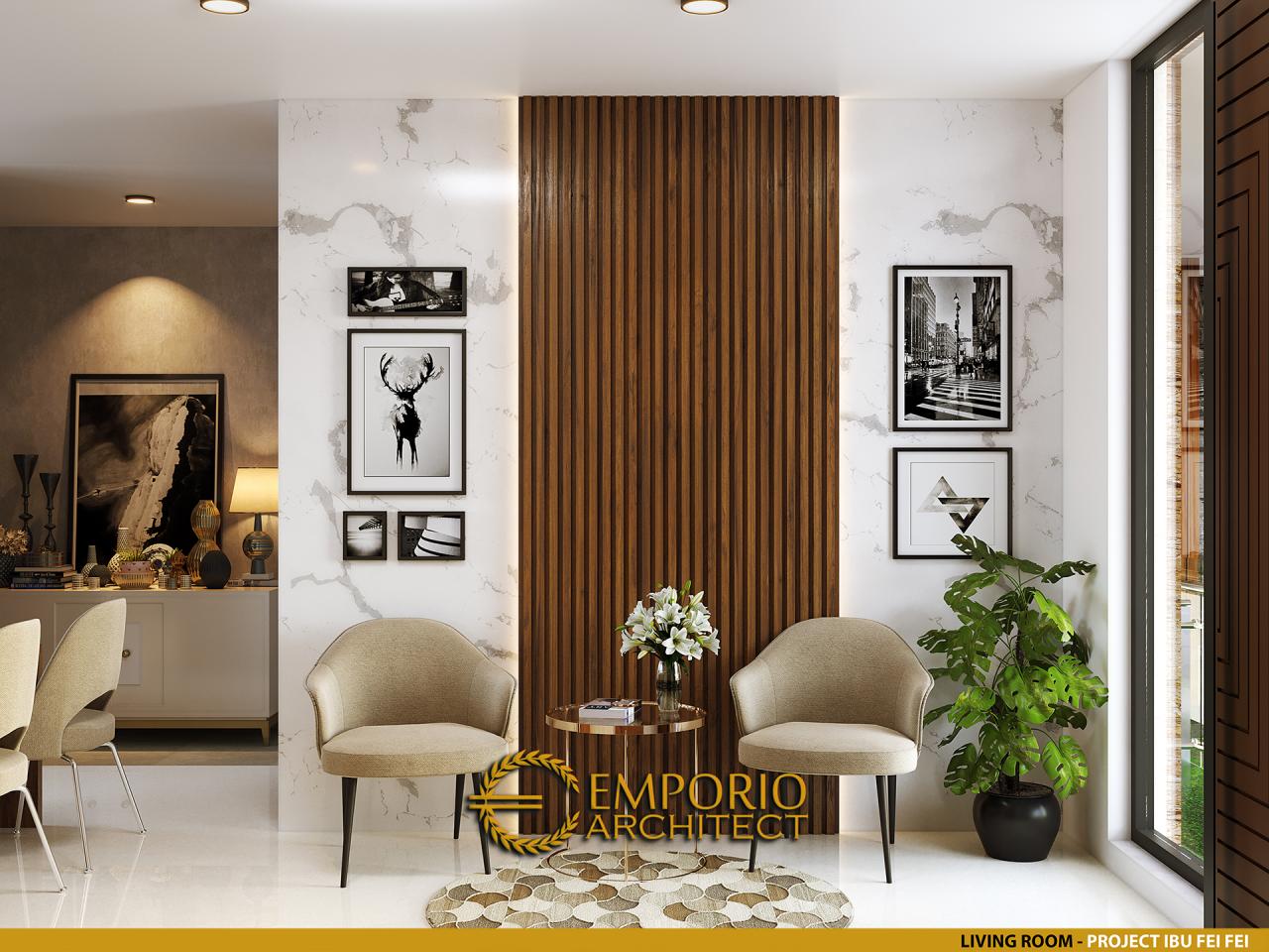 Desain Ruang Tamu Apartemen Modern 3 Lantai Ibu Fei-Fei di Bandung, Jawa Barat 7
