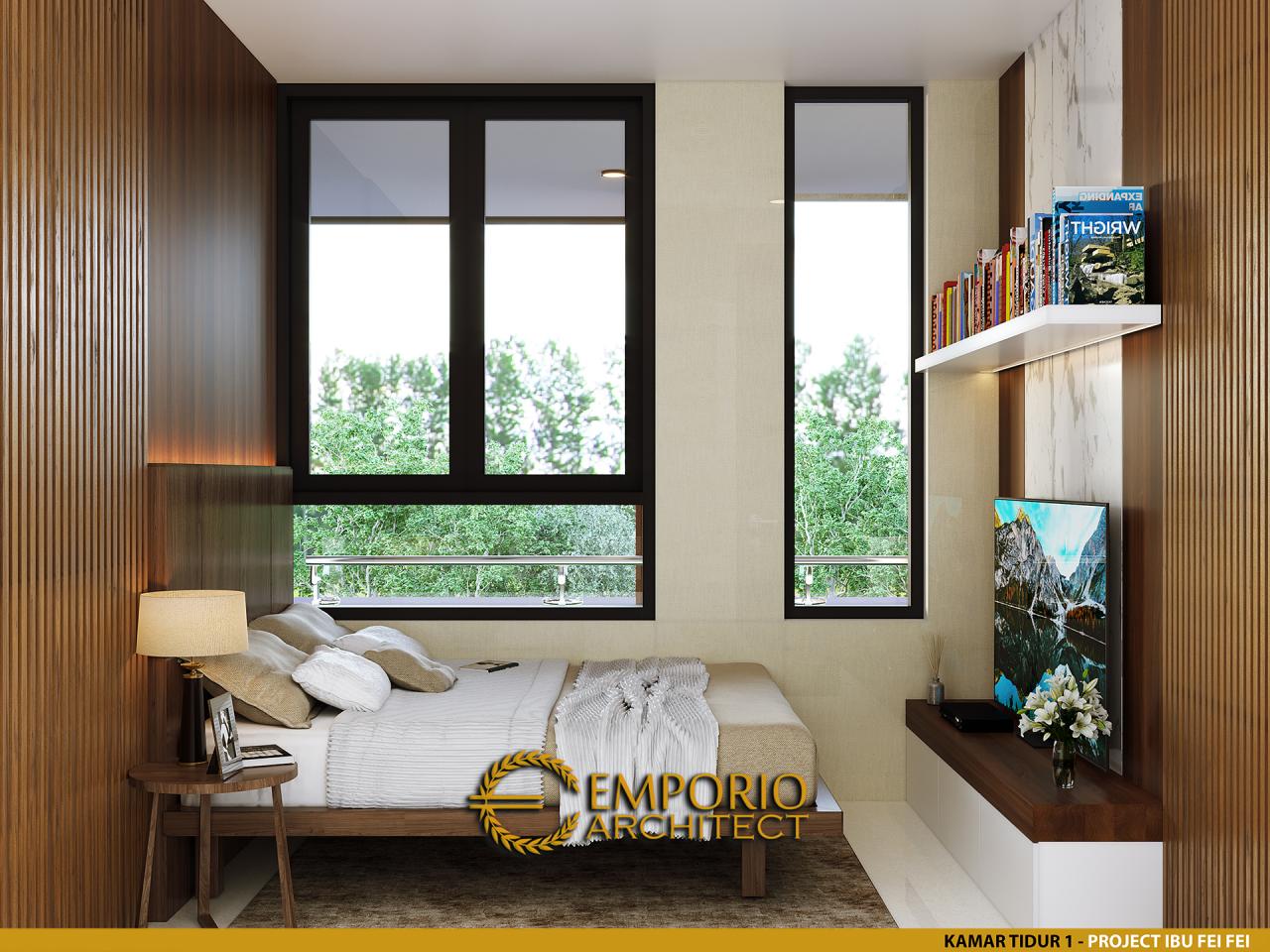 Desain Kamar Tidur 1 Apartemen Modern 3 Lantai Ibu Fei-Fei di Bandung, Jawa Barat 9