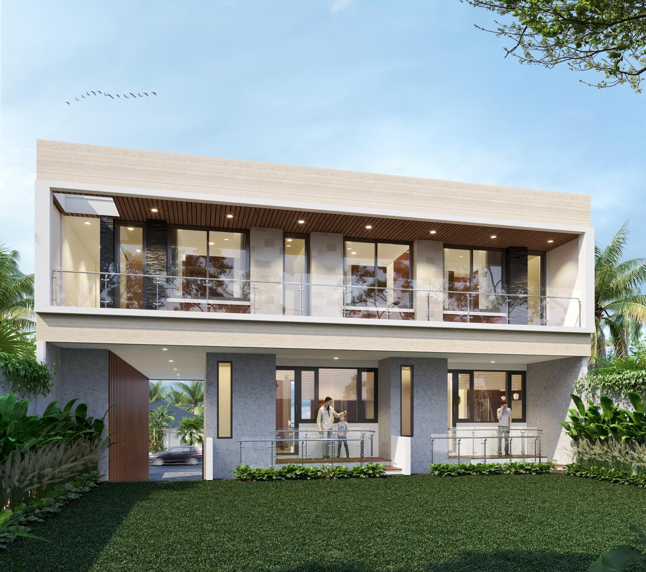 Desain Tampak Belakang 2 Apartemen Modern 3 Lantai Ibu Fei-Fei di Bandung, Jawa Barat 5