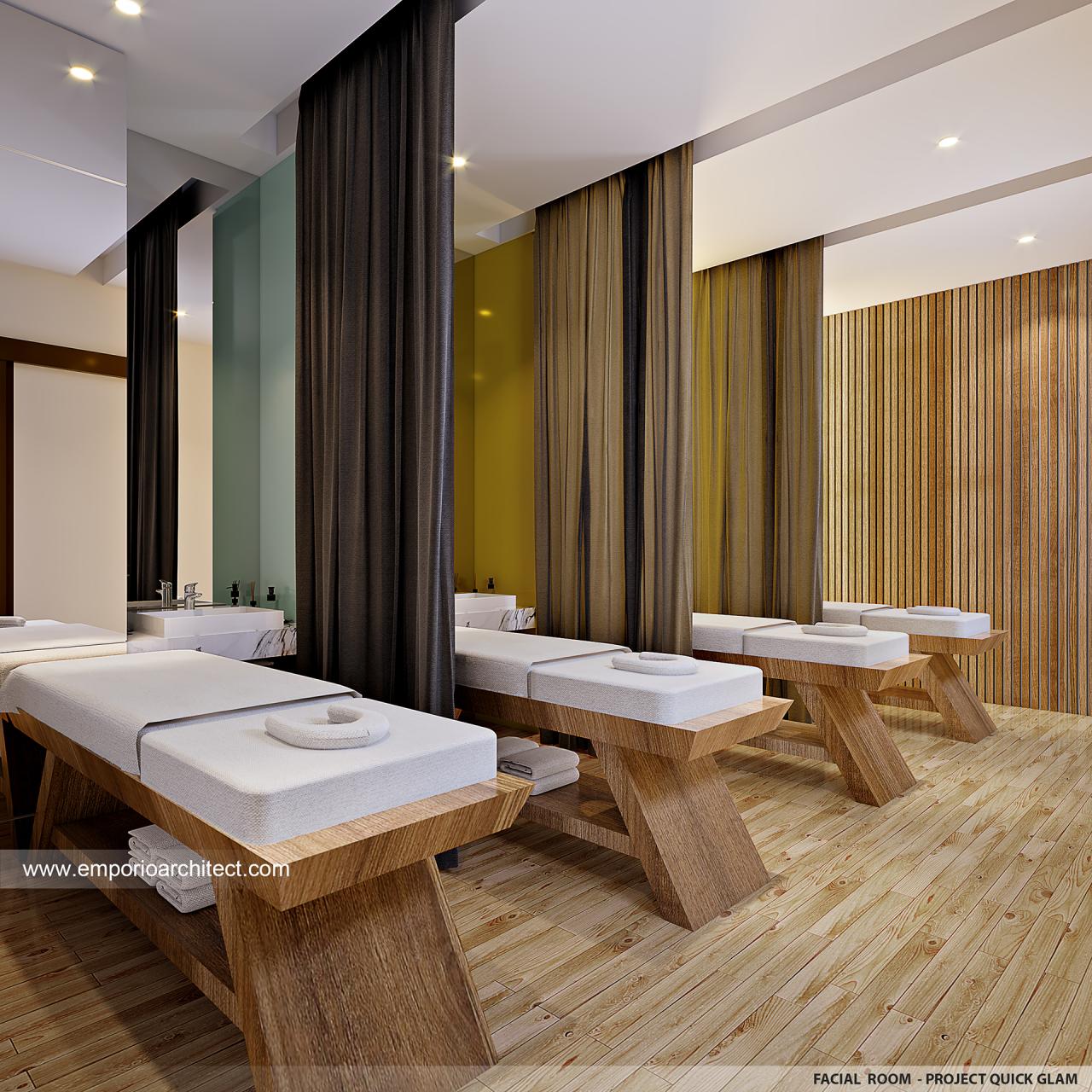Desain Facial Room Klinik Kecantikan Quick Glam Modern 4 Lantai Ibu IRW ...