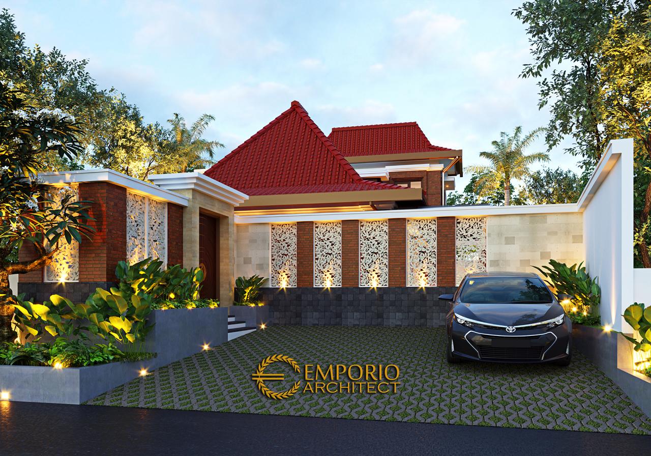 Desain Tampak Depan Pendopo Klasik Jawa 2 Lantai Bapak Erwin di Cibubur, Jakarta Timur 2