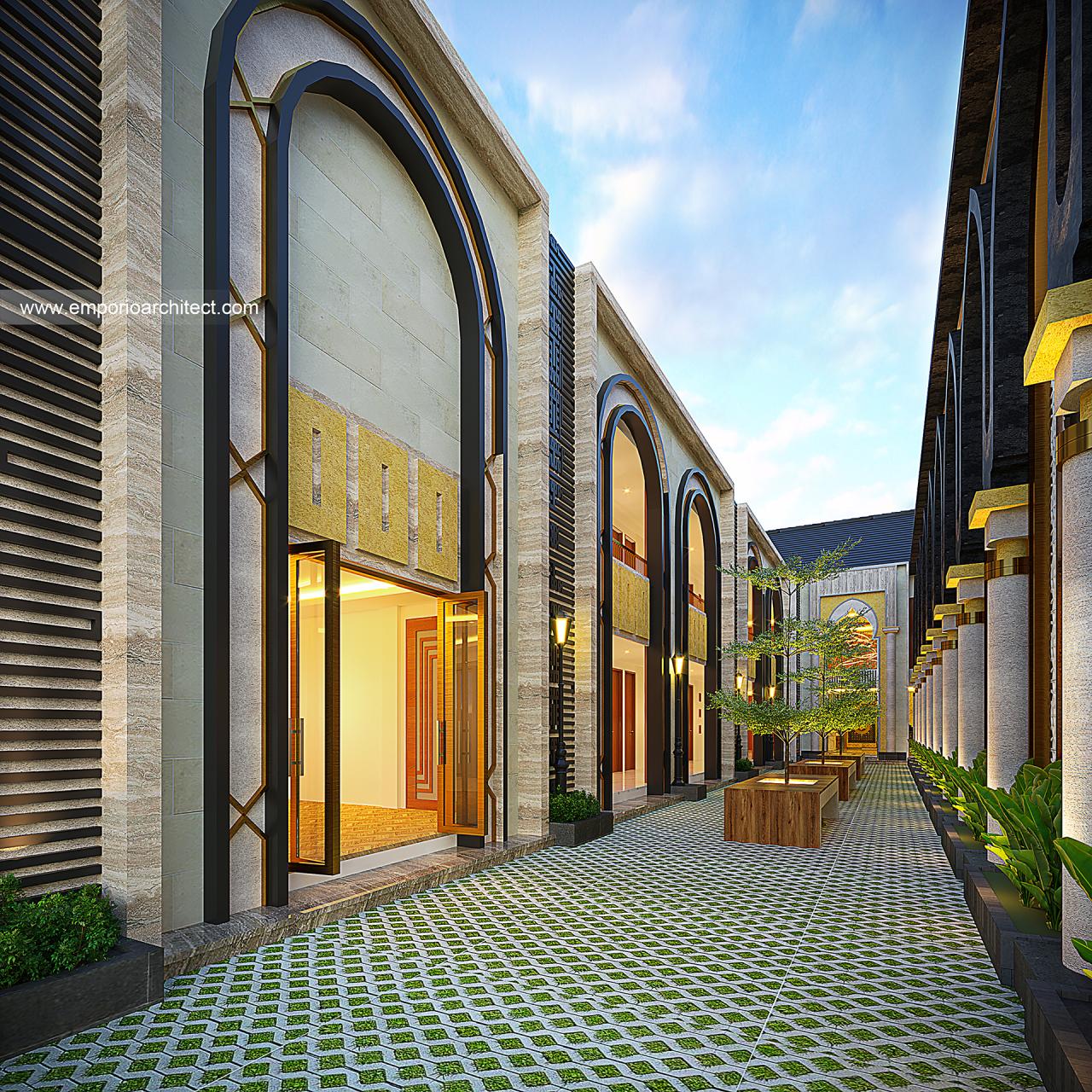 Desain Tampak Detail Taman Tengah Asrama Pondok Pesantren Mediteran 2