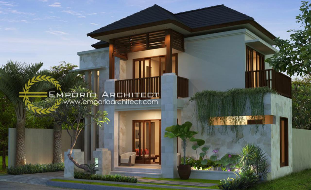 Desain Exterior 2 Rumah Villa Bali 2 Lantai Ibu Agung Arini di Denpasar, Bali 2