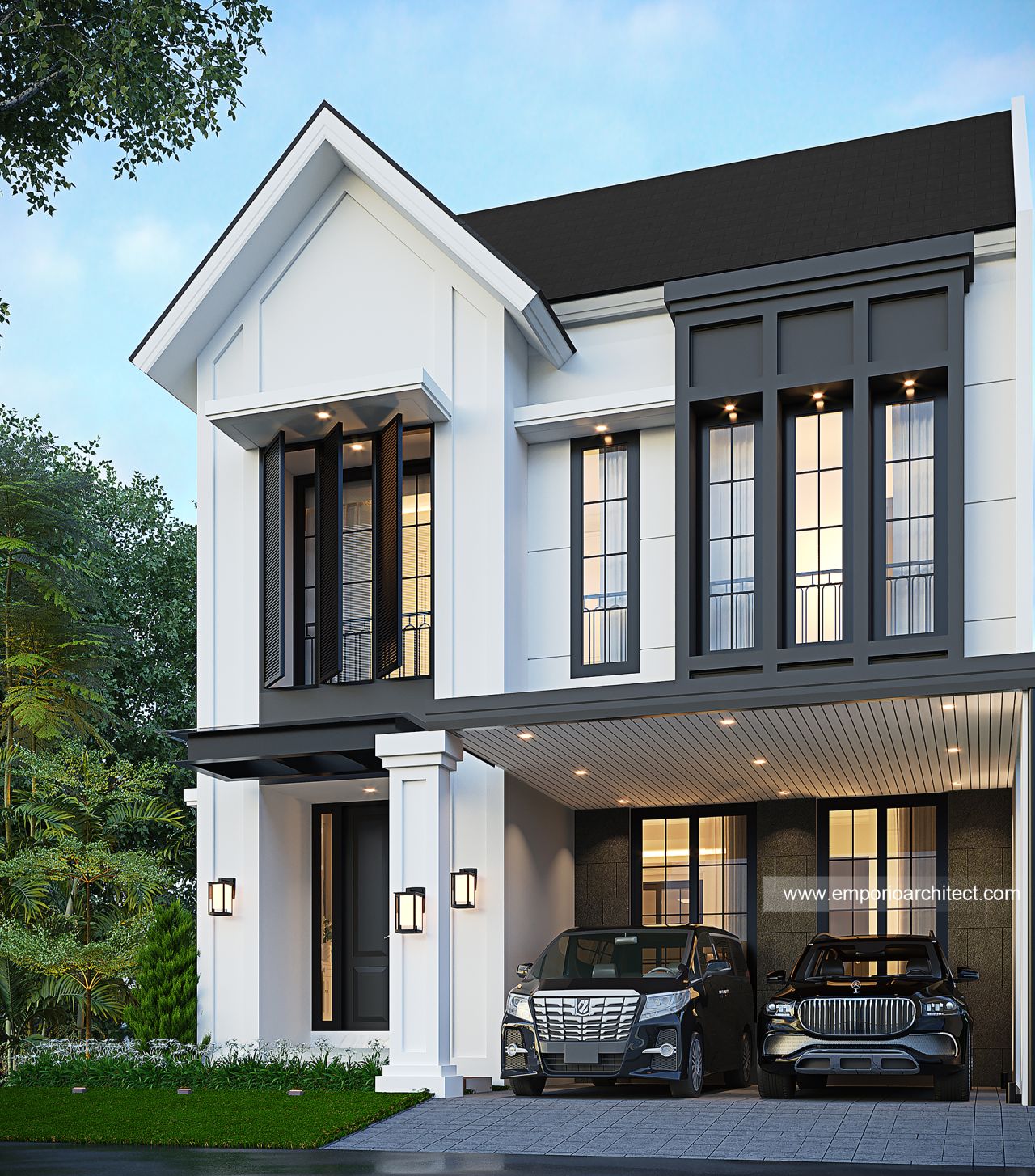 Mrs. DN American Classic House 3 Floors Design Tangerang Selatan