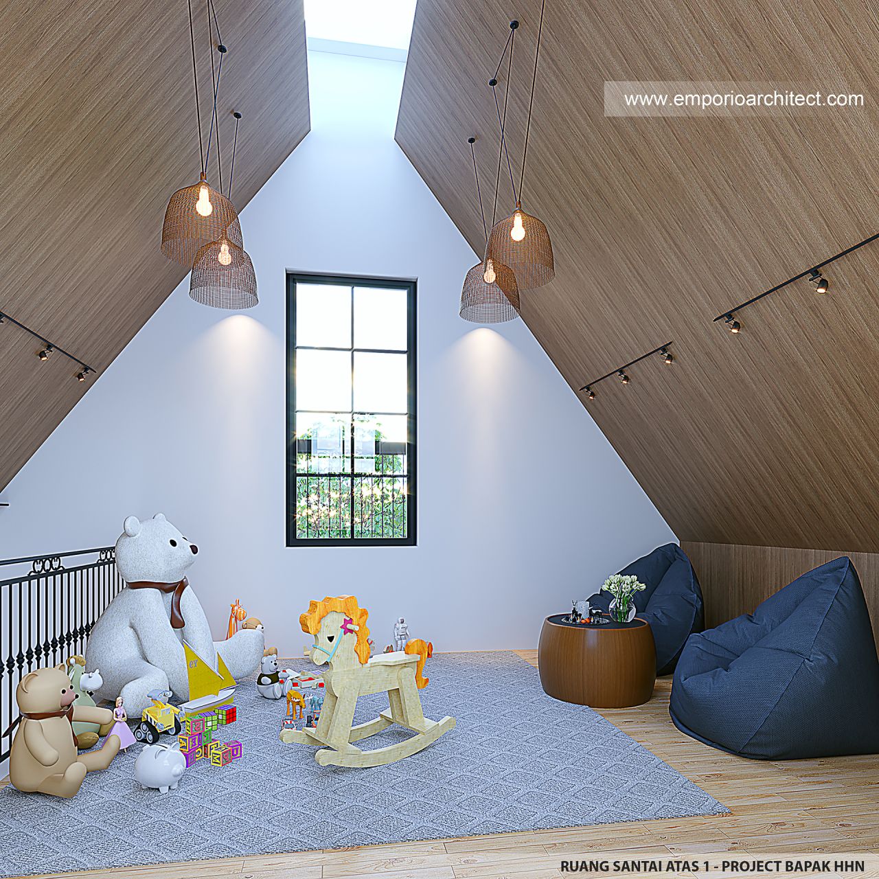 Desain Ruang Santai Rumah American Style 1 Lantai Bapak HHN di ...