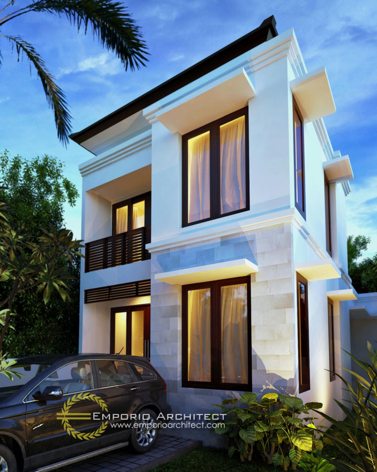 Desain Tampak Depan 2 Rumah Villa Bali 2 Lantai Bapak Lilik di Jimbaran, Bali 2