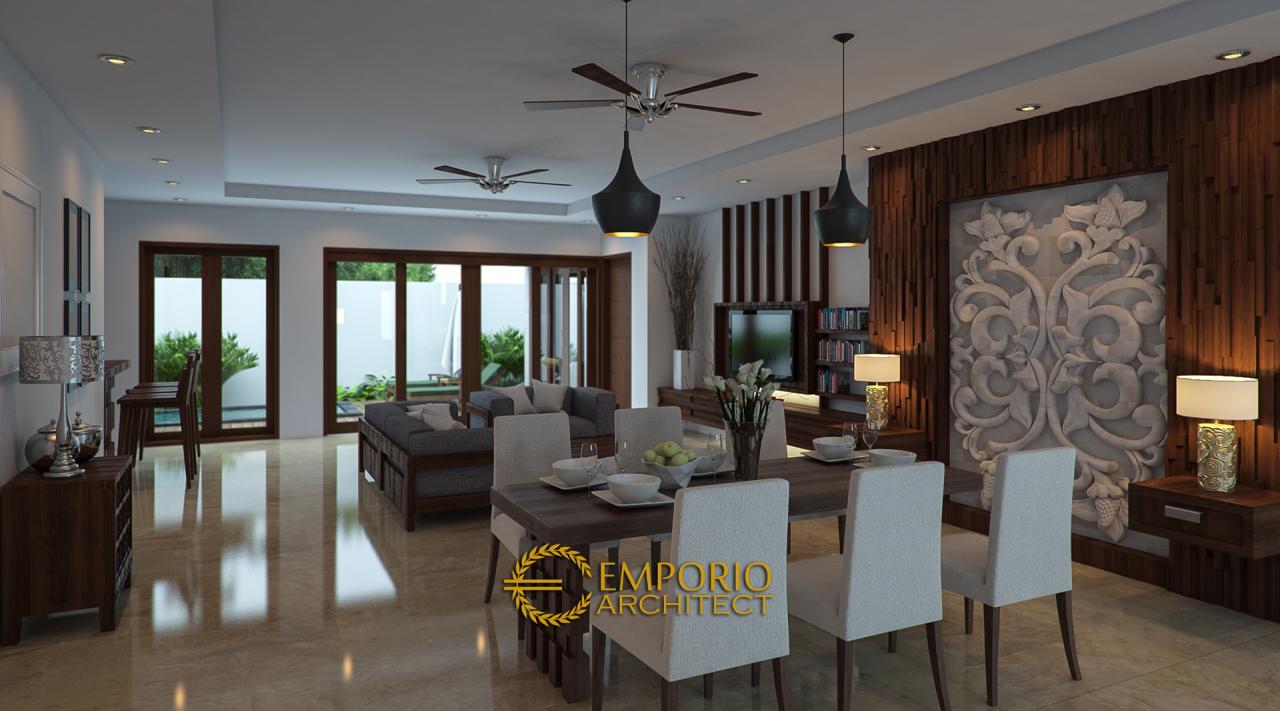 Desain Ruang Makan dan Ruang Keluarga Rumah Villa Bali 2 Lantai Bapak Puja Kartawijaya di Bogor 3