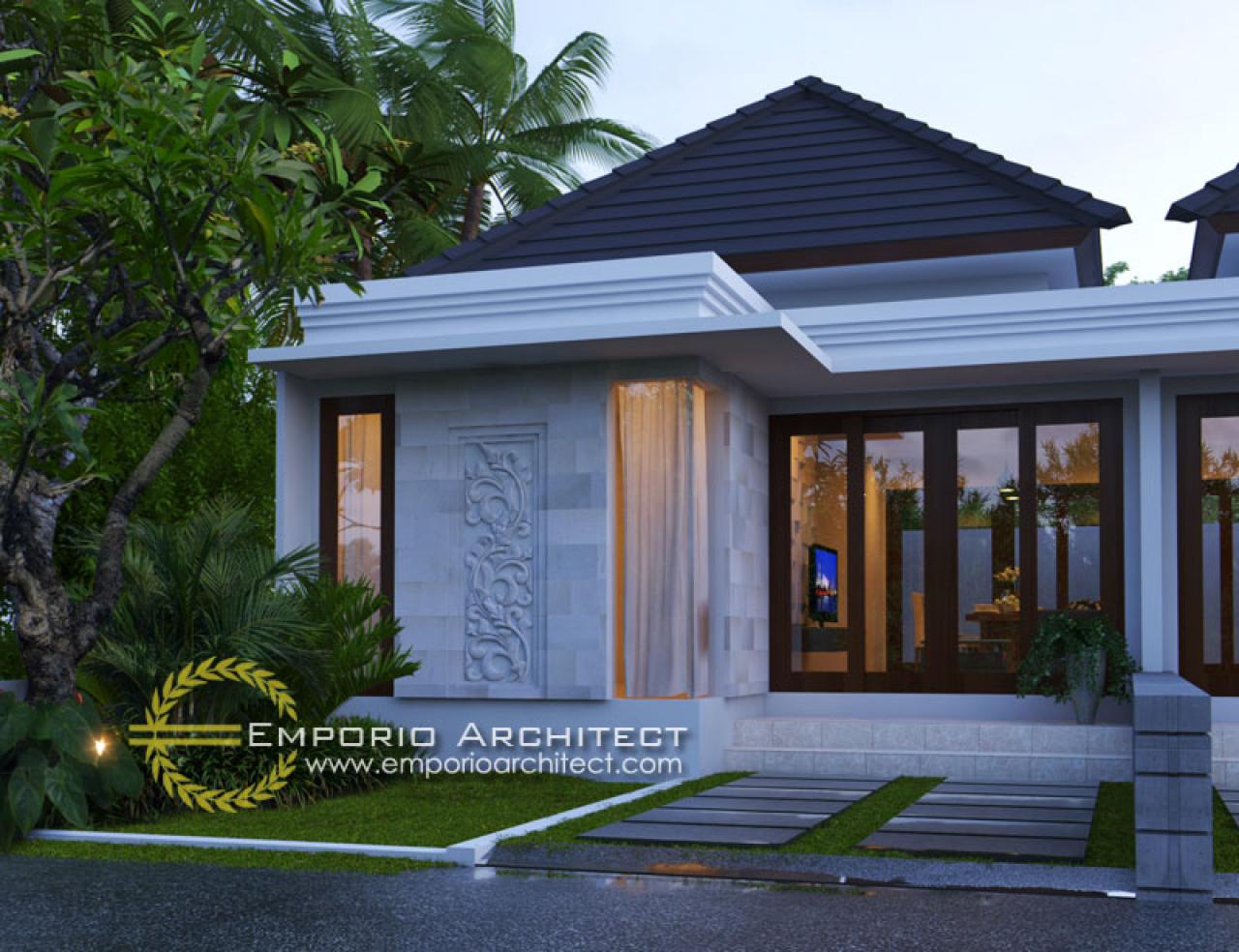 Desain Exterior 2 Rumah Villa Bali 1 Lantai Bapak Putra Depok II di Depok 2