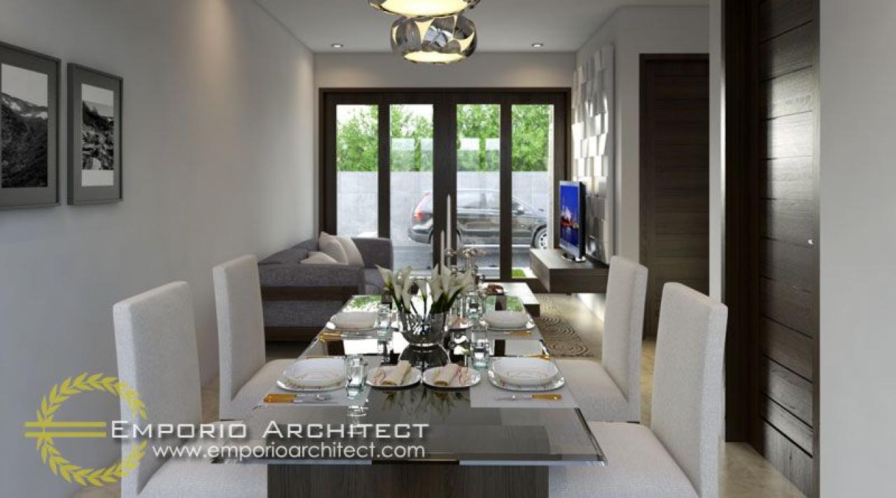 Desain Ruang Makan Rumah Villa Bali 1 Lantai Bapak Putra Depok II di Depok 3