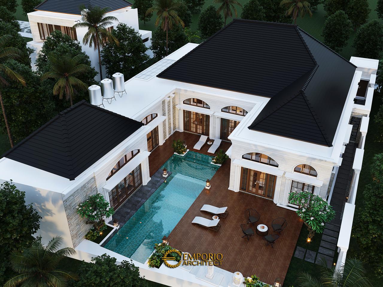 Desain Master Plan Rumah Classic 1 Lantai Bapak Hendry di Riau 4