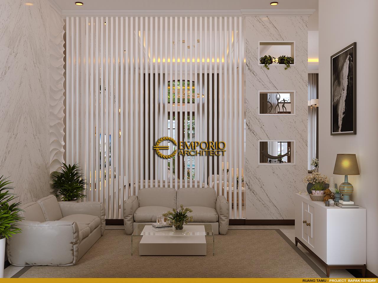 Desain Ruang Tamu Rumah Classic 1 Lantai Bapak Hendry di Riau 5