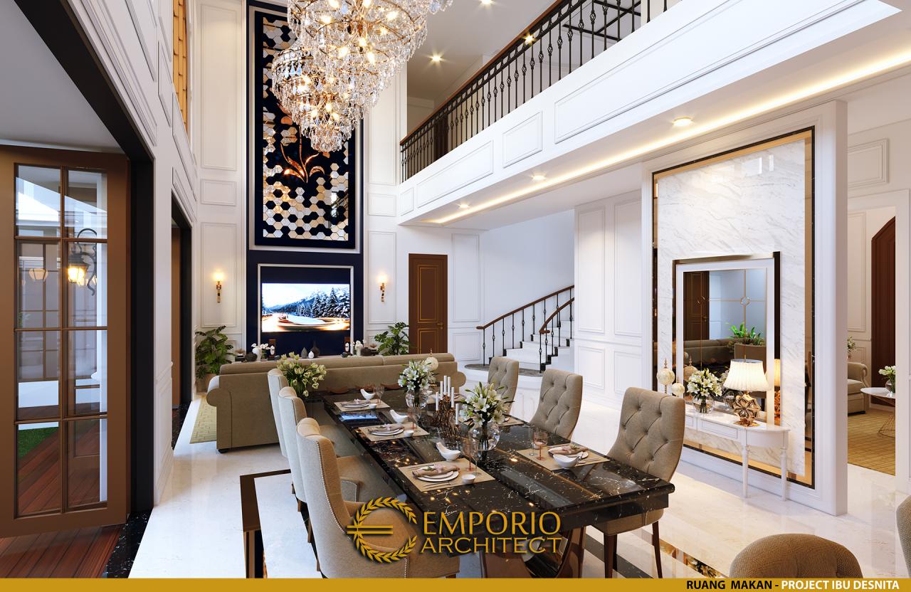 Desain Ruang Makan Rumah Classic 2 Lantai Ibu Desnita di Padang, Sumatera Barat 9