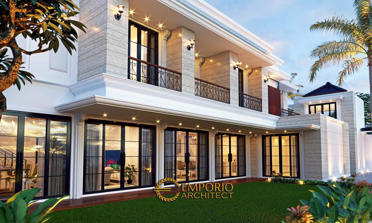 Desain Tampak Belakang 2 Rumah Classic 2 Lantai Bapak Kurnia di Jakarta 5