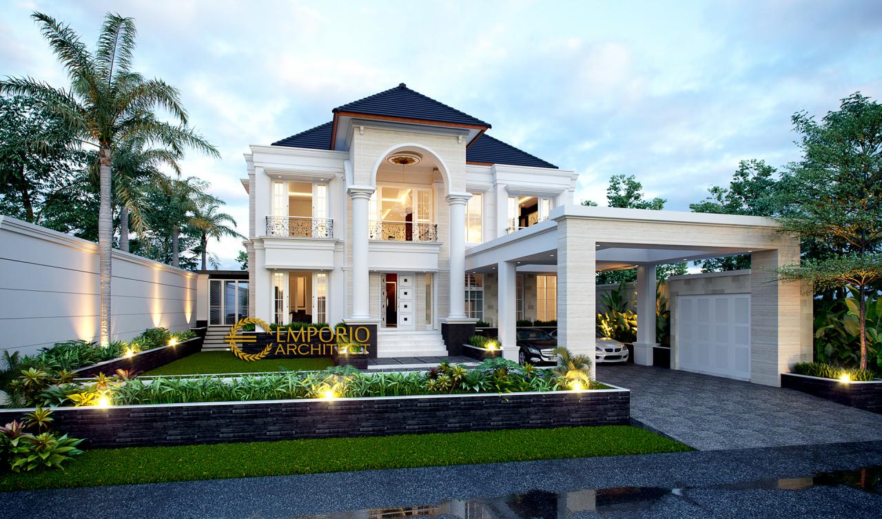 Desain Rumah Classic 2 Lantai Bapak Hartono di Kalimantan Utara - Tampak Depan 1