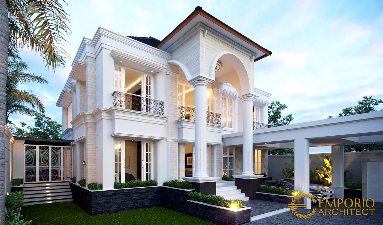 Desain Tampak Depan 2 Rumah Classic 2 Lantai Bapak Hartono di Kalimantan Utara 2
