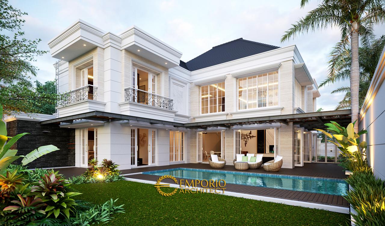 Desain Tampak Belakang 1 Rumah Classic 2 Lantai Bapak Hartono di Kalimantan Utara 3
