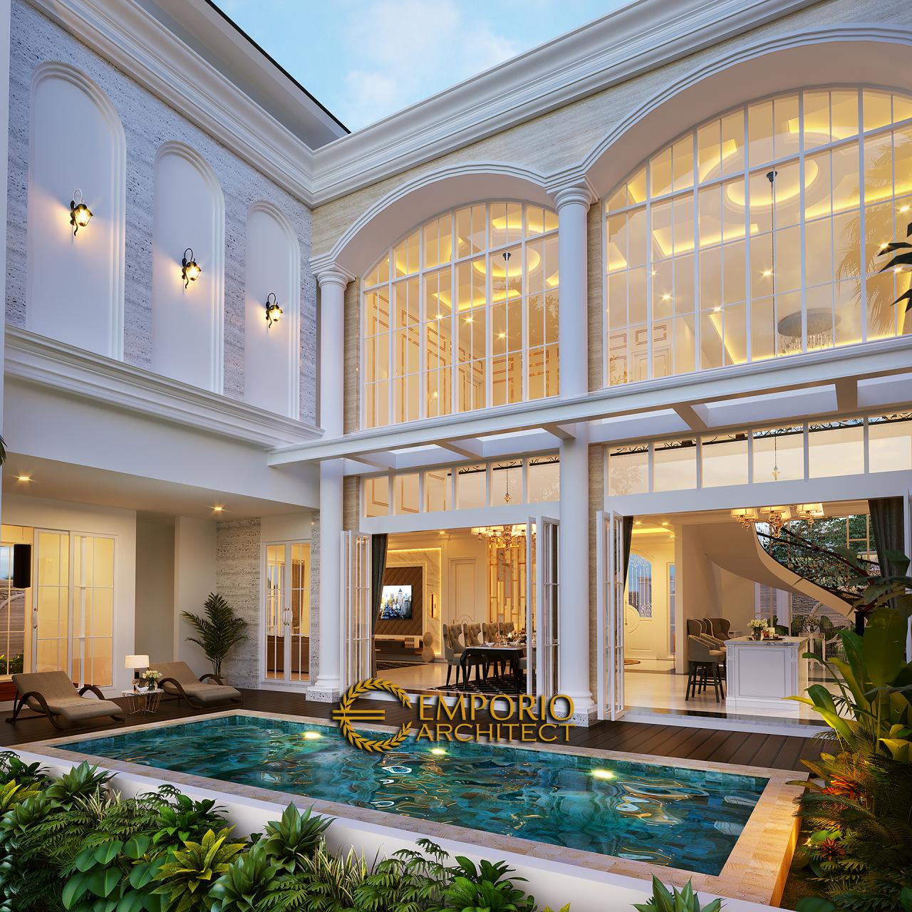 Desain Tampak Belakang 1 Rumah Classic 2 Lantai Ibu Lita di Cibubur, Jakarta Timur 8