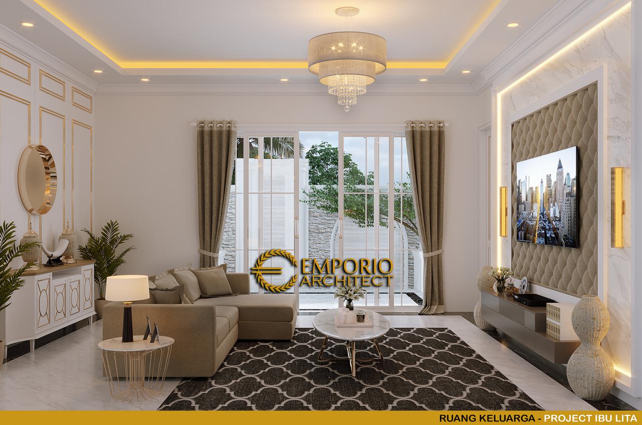 Desain Ruang Keluarga Rumah Classic 2 Lantai Ibu Lita di Cibubur, Jakarta Timur 12