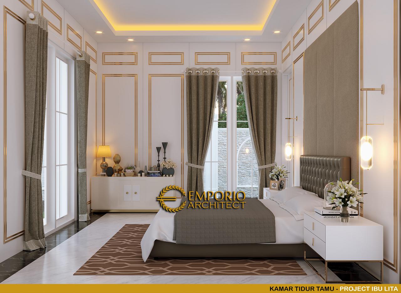 Desain Kamar Tidur Tamu Rumah Classic 2 Lantai Ibu Lita di Cibubur, Jakarta Timur 14
