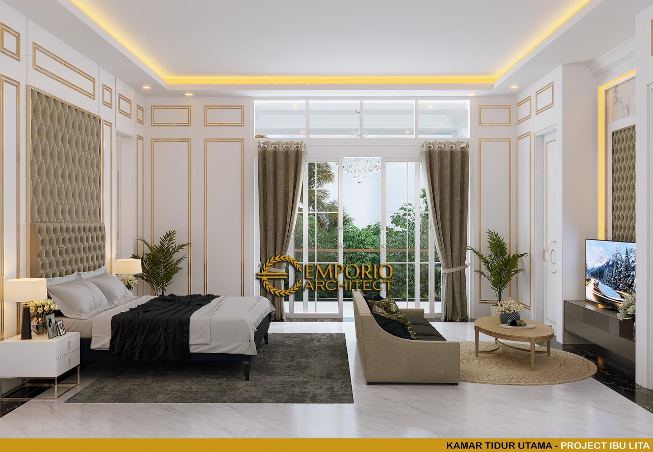 Desain Kamar Tidur Utama Rumah Classic 2 Lantai Ibu Lita di Cibubur, Jakarta Timur 17